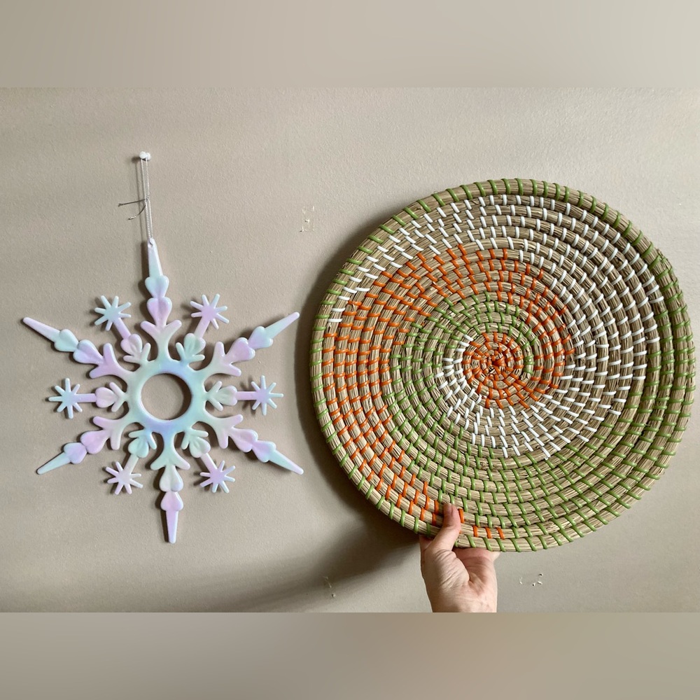Rattan plate wall decor 35cm